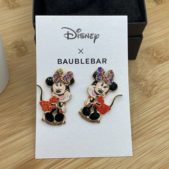 Disney and BAUBLEBAR | Minnie Mouse in Red Dress and Colorful Bow Earrings - Picture 4 of 8